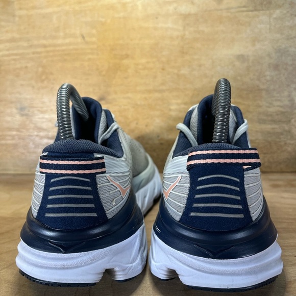 Hoka One One Bondi 7 CUSHIONED Womens Size 7 Running Shoes Sneakers Gray Blue - Picture 5 of 12